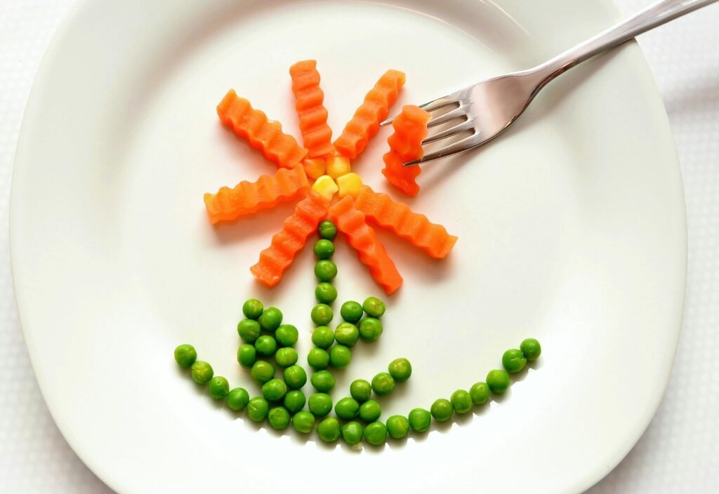 apresentação divertida de legumes para crianças