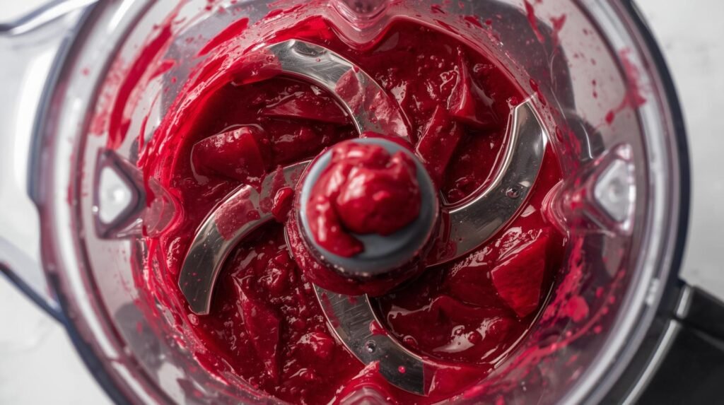 preparo de ketchup de beterraba no liquidificador