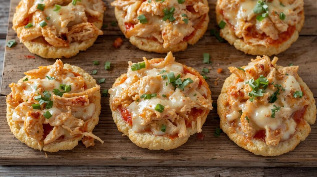 mini pizzas de couve flor prontas para crianças